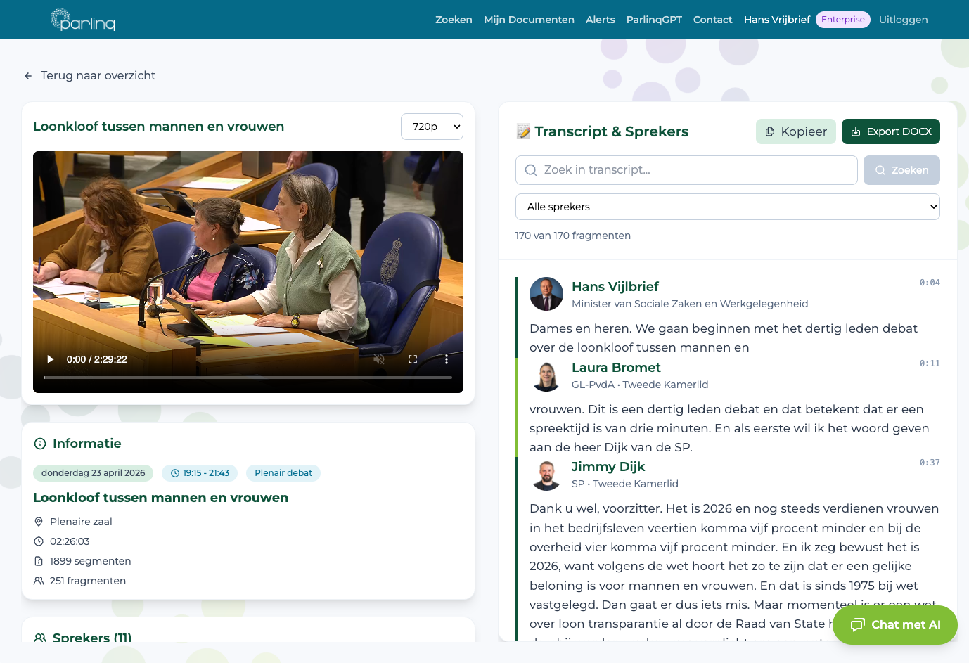 Parlinq screenshot